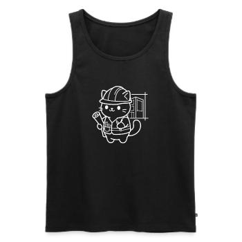 Architect Kawaii Cat - Men's Premium Organic Tank Top - black - Front - AI Model Male 178 light (178cm)