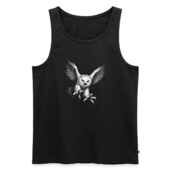 Schneeeule - Männer Premium Bio Tank Top - Schwarz - Vorne - AI Model Male 178 light (178cm)