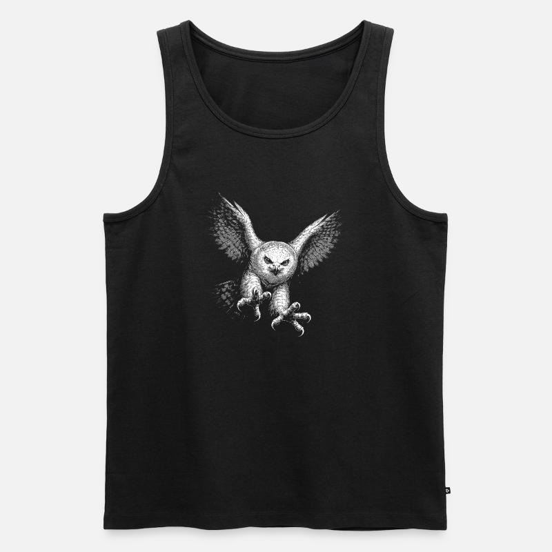 Schneeeule - Männer Premium Bio Tank Top - Schwarz