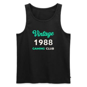 Vintage 1988 – Année de naissance rétro du Gaming Club - Débardeur bio Premium Homme - noir - Devant - Michal (187cm)