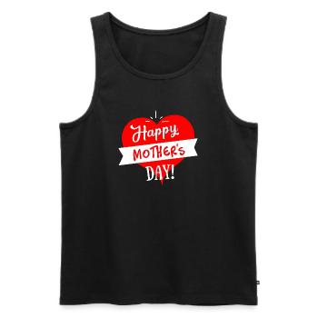 Happy Mothers Day Herz - Weiß Rot - Männer Premium Bio Tank Top - Schwarz - Vorne - Michal (187cm)