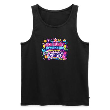 Ich Bleib So Wie Ich Bin – Allein Stark - Männer Premium Bio Tank Top - Schwarz - Vorne - Michal (187cm)