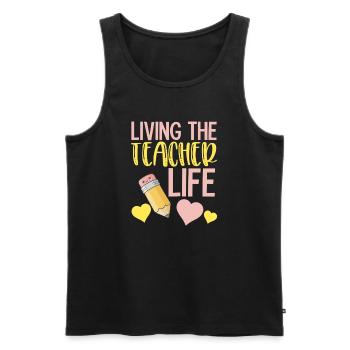 Lehrerleben – Lehrerin für eine inspirierende Schule - Männer Premium Bio Tank Top - Schwarz - Vorne - AI Model Male 178 light (178cm)