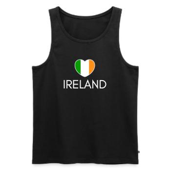 Herz mit irischer Flagge, ich liebe Irland - Männer Premium Bio Tank Top - Schwarz - Vorne - Michal (187cm)