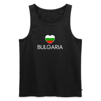 Herz mit bulgarischer Flagge, ich liebe Bulgarien - Männer Premium Bio Tank Top - Schwarz - Vorne - Michal (187cm)