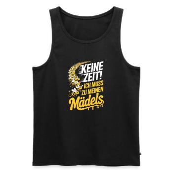 Bee No Time Girls apicultrice qui dit abeilles mellifères - Débardeur bio Premium Homme - noir - Devant - AI Model Male 178 light (178cm)