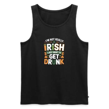 Not Really Irish Just Get Drunk - Men's Premium Organic Tank Top - black - Front - AI Model Male 178 light (178cm)