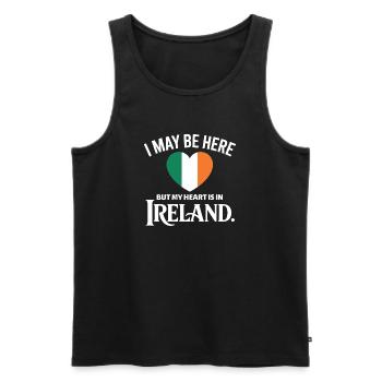 Conception du battement cardiaque irlandais - Débardeur bio Premium Homme - noir - Devant - AI Model Male 178 light (178cm)