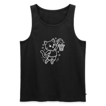 Joueur de baseball des Kawaii Cat - Débardeur bio Premium Homme - noir - Devant - AI Model Male 178 light (178cm)
