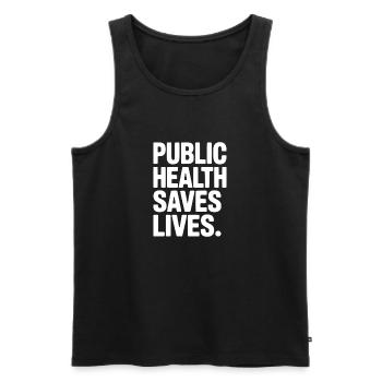 Public Health Saves Lives - Men's Premium Organic Tank Top - black - Front - Michal (187cm)