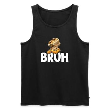 Bruh Pogona Bearded Dragon Funny Meme - Men's Premium Organic Tank Top - black - Front - AI Model Male 178 light (178cm)