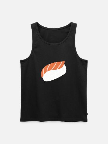 Salmon Nigiri Minimal Illustration Print - Men's Premium Organic Tank Top - black