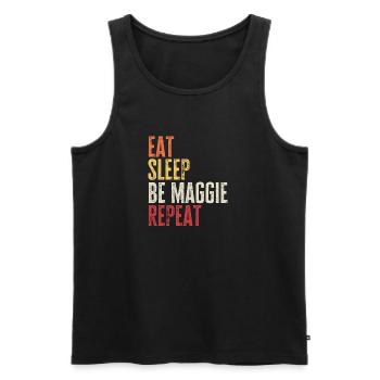 Mange, dors Sois Maggie, répète le nom rétro - Débardeur bio Premium Homme - noir - Devant - Michal (187cm)