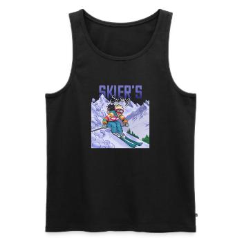 Skier's Swing Ski Alpin Sport - Männer Premium Bio Tank Top - Schwarz - Vorne - Michal (187cm)