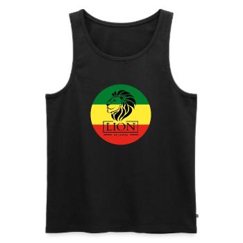 Lion de Judah Haile Selassie I Jah Rastafari Rasta - Débardeur bio Premium Homme - noir - Devant - AI Model Male 178 light (178cm)