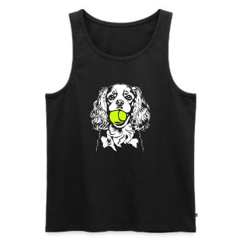 Cavalier King Charles Spaniel Ball Dogs Wilsigns - Débardeur bio Premium Homme - noir - Devant - Michal (187cm)