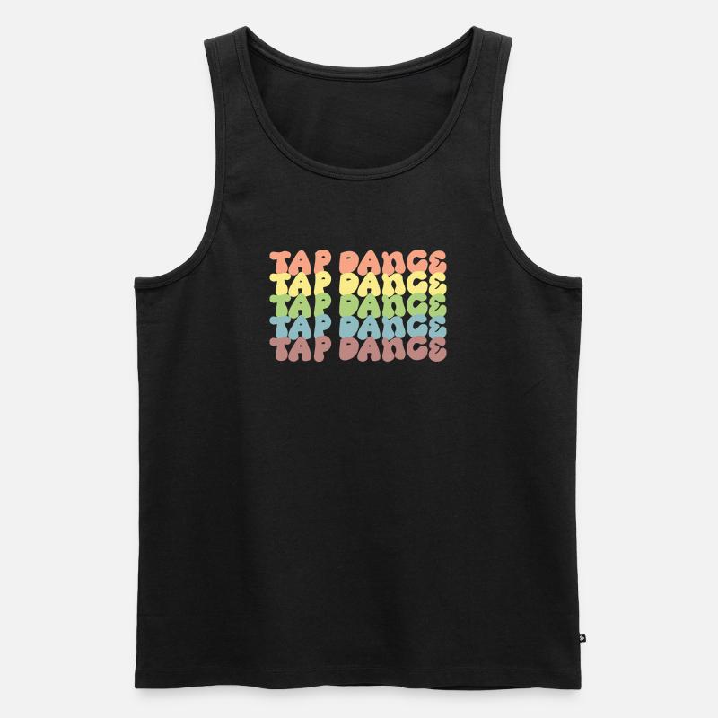 Regenbogen Tapdance Muster - Männer Premium Bio Tank Top - Schwarz