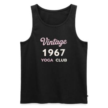 Vintage 1967 Yoga Club Retro Birth Year Vintage - Men's Premium Organic Tank Top - black - Front - AI Model Male 178 light (178cm)