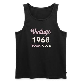 Vintage 1968 Yoga Club Retro Birth Year Vintage - Men's Premium Organic Tank Top - black - Front - AI Model Male 178 light (178cm)