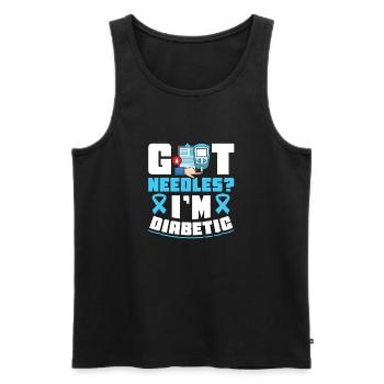 Diabetes type 1 diabetic - Men's Premium Organic Tank Top - black - Front - AI Model Male 178 light (178cm)