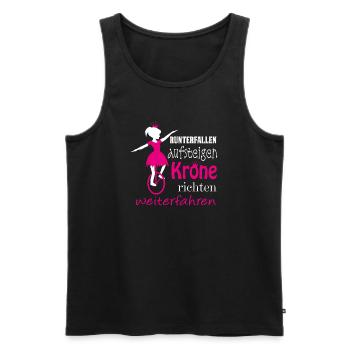 Einrad | Unicycling Freestyle Girl Krone richten - Männer Premium Bio Tank Top - Schwarz - Vorne - AI Model Male 178 light (178cm)