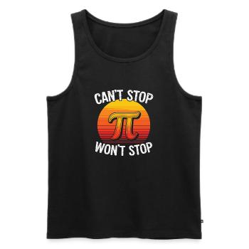 Pi Power Retro Sonnenuntergang - Männer Premium Bio Tank Top - Schwarz - Vorne - AI Model Male 178 light (178cm)