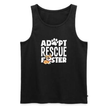 Adoptez des chiens bénévoles de refuge pour animaux en famille d’accueil - Débardeur bio Premium Homme - noir - Devant - Michal (187cm)