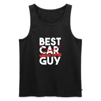 Best Weight Lifter Guy Funny Gym Workout Art - Men's Premium Organic Tank Top - black - Front - AI Model Male 178 light (178cm)
