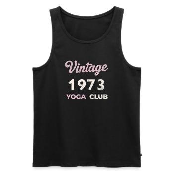 Vintage 1973 Yoga Club Retro Birth Year Vintage - Men's Premium Organic Tank Top - black - Front - AI Model Male 178 light (178cm)