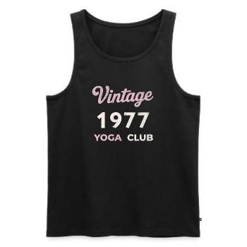 Vintage 1977 Yoga Club Retro Geburtsjahr Jahrgang - Männer Premium Bio Tank Top - Schwarz - Vorne - Michal (187cm)