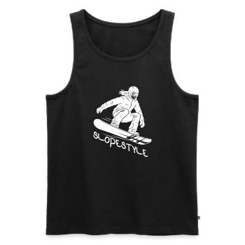 Slopestyle Snowboard Action Geschenk - Männer Premium Bio Tank Top - Schwarz - Vorne - Michal (187cm)