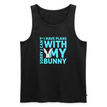 Sorry I Can't I Have Plans With My Bunny Hase Logo - Männer Premium Bio Tank Top - Schwarz - Vorne - AI Model Male 178 light (178cm)