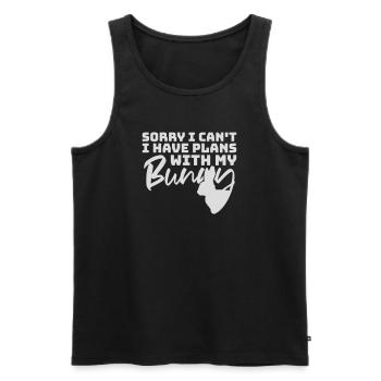 Sorry I Can't I Have Plans With My Bunny Hase Logo - Männer Premium Bio Tank Top - Schwarz - Vorne - AI Model Male 178 light (178cm)