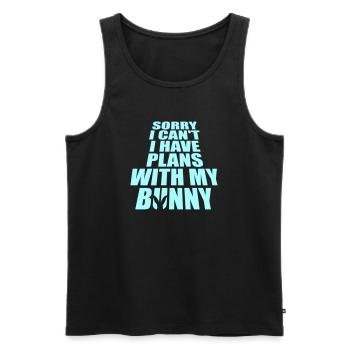 Sorry I Can't I Have Plans With My Bunny Hase Logo - Männer Premium Bio Tank Top - Schwarz - Vorne - AI Model Male 178 light (178cm)