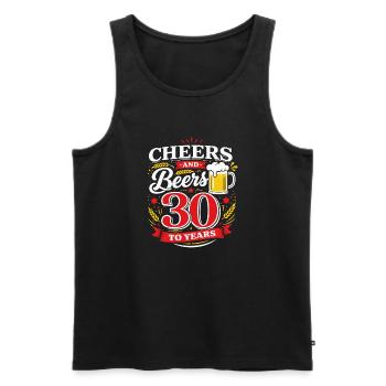 Cheers and Beers to 30 Years – Geburtstag Spruch - Männer Premium Bio Tank Top - Schwarz - Vorne - AI Model Male 178 light (178cm)