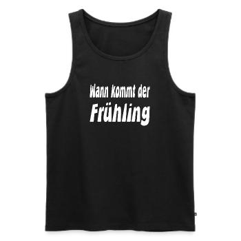 Spring - Men's Premium Organic Tank Top - black - Front - AI Model Male 178 light (178cm)