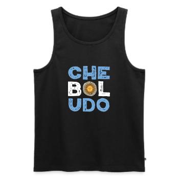 Che Boludo Argentina Vintage Typography Design - Männer Premium Bio Tank Top - Schwarz - Vorne - AI Model Male 178 light (178cm)