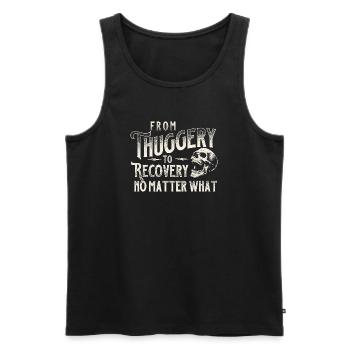 Vom Schläger zur Genesung, egal was passiert. - Männer Premium Bio Tank Top - Schwarz - Vorne - AI Model Male 178 light (178cm)