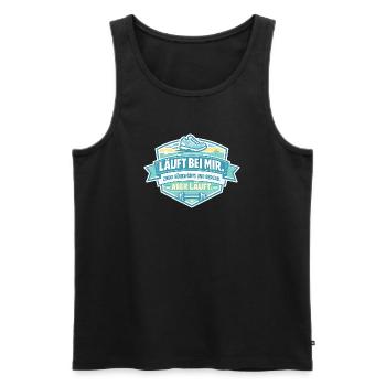 Runs backwards for me - Men's Premium Organic Tank Top - black - Front - AI Model Male 178 light (178cm)