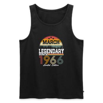 Legends est né en mars 1966 - Débardeur bio Premium Homme - noir - Devant - Michal (187cm)