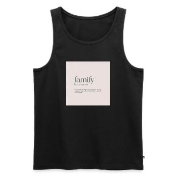 Family First – Heartwarming Family Love Des - Débardeur bio Premium Homme - noir - Devant - Michal (187cm)