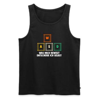 Gaming Computer Gamer Gaming Gamer - Men's Premium Organic Tank Top - black - Front - AI Model Male 178 light (178cm)