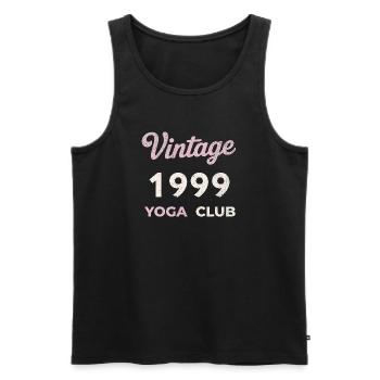 Vintage 1999 Yoga Club Retro Birth Year Vintage - Men's Premium Organic Tank Top - black - Front - AI Model Male 178 light (178cm)