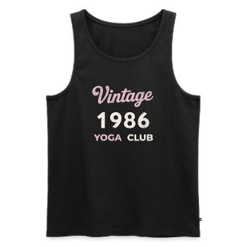 Vintage 1986 Yoga Club Retro Année de naissance vintage - Débardeur bio Premium Homme - noir - Devant - Michal (187cm)