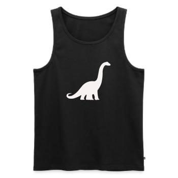 Long neck dino silhouette - Men's Premium Organic Tank Top - black - Front - AI Model Male 178 light (178cm)