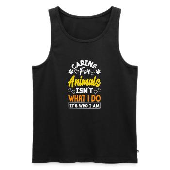 Sauvetage militant pour les droits des animaux Prendre soin des animaux - Débardeur bio Premium Homme - noir - Devant - Michal (187cm)