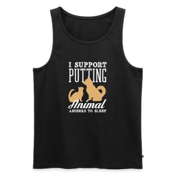 Les maltraitants d’animaux devraient dormir Les militants des droits des animaux - Débardeur bio Premium Homme - noir - Devant - Michal (187cm)