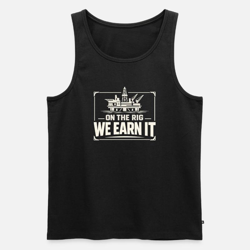 Offshore-bohrer-rig-bohrer Bohrboden Offshore - Männer Premium Bio Tank Top - Schwarz