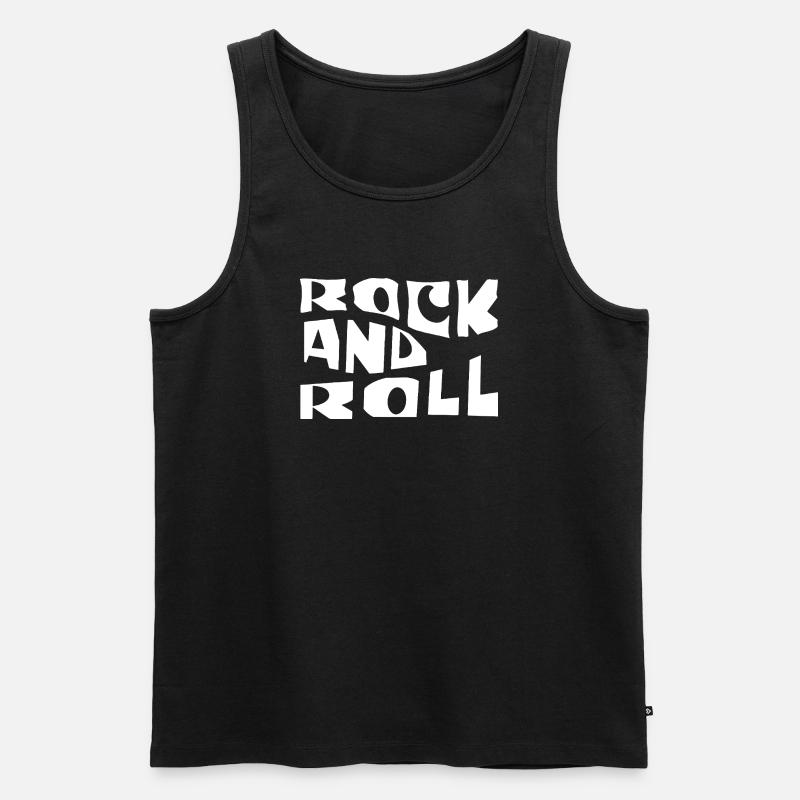 Rock'n'Roll Retro-Typografie - Männer Premium Bio Tank Top - Schwarz