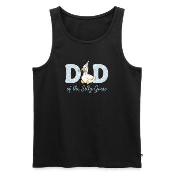 Papa de l’Oie Folle - Débardeur bio Premium Homme - noir - Devant - Michal (187cm)